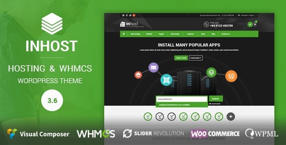 InHost v.4.0.1 WHMCS集成WordPress主题 - 专业主机服务网站模板