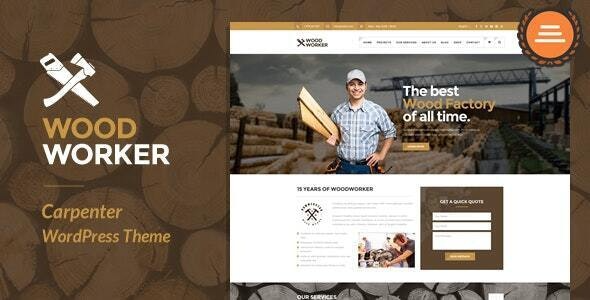 WoodWorker (v3.9.1) Carpenter Handy Service WordPress Theme - 木工与手工艺服务WordPress主题