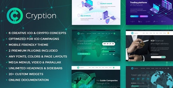 Cryption v.1.0.6.5 ICO, Cryptocurrency & Blockchain WordPress Theme - 加密货币和区块链WordPress主题