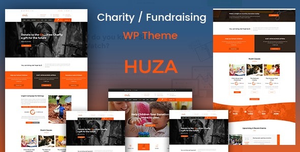 Huza (v1.20) 慈善响应式WordPress主题 - 慈善筹款网站设计