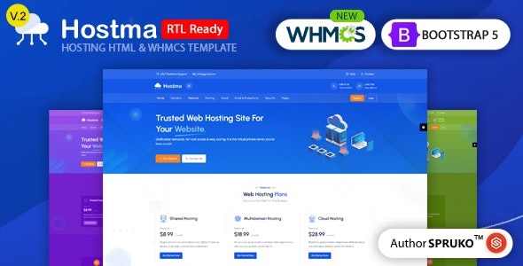 Hostma (v2.0.0) 主机托管HTML和WHMCS模板