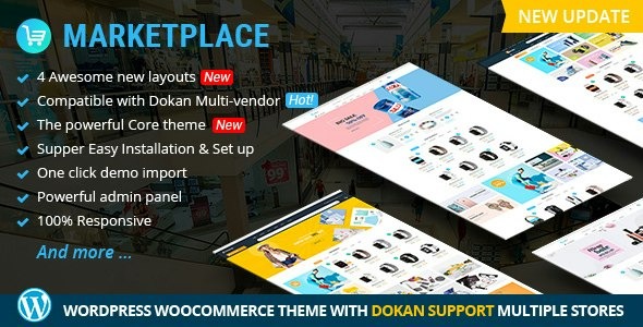 Marketplace (v3.8.5) WordPress主题 - 支持Dokan多供应商的WooCommerce多店铺解决方案