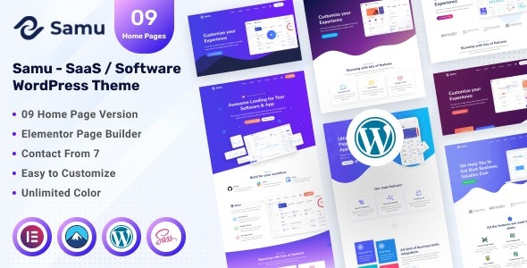 Samu (v1.0) SaaS / Software WordPress主题 - 专为软件即服务设计的WordPress主题