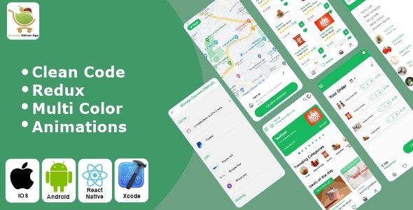 Grocery App v1.0 杂货配送应用 React Native iOS/Android 应用模板