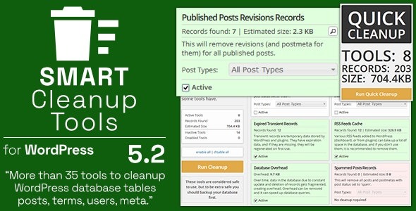 Smart Cleanup Tools v5.3 Plugin for WordPress - 智能清理工具插件