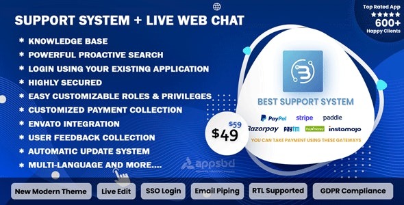 Best Support System v.4.1.4 – 实时在线聊天与客户支持台及帮助中心工单系统