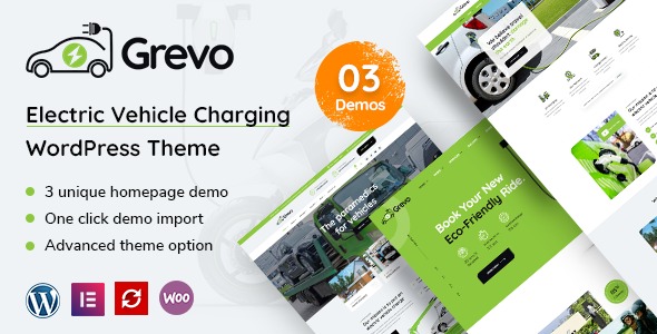 Grevo v1.8 电动汽车充电WordPress主题 - 电动出行服务网站模板