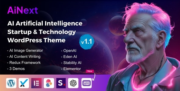 AiNext v1.2 AI代理与创业公司WordPress主题 - 专为AI企业和初创公司设计