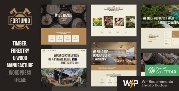 Fortunio v2.3 Carpenter, Forestry, Wood Manufacture Theme - 木工、林业与木材制造WordPress主题