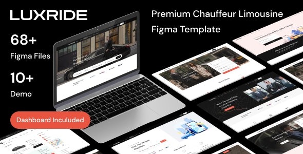 Luxride v1.0 Chauffeur Limousine Car Hire Figma Template - 豪华轿车租赁Figma模板
