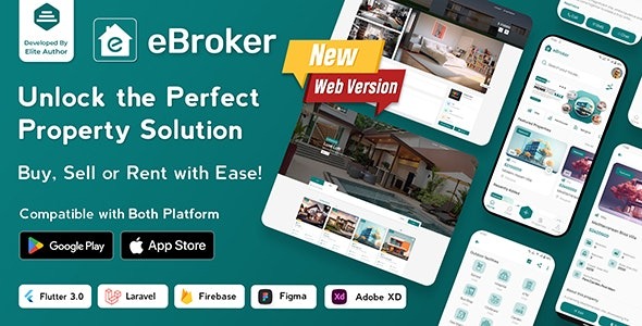 eBroker (v1.1.4) 房地产买卖租赁Flutter应用与Laravel管理面板