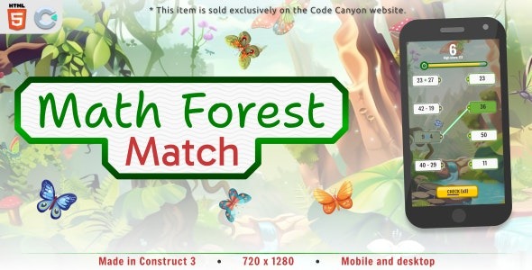 Math Forest Match v1.0 HTML5 数学森林匹配教育游戏