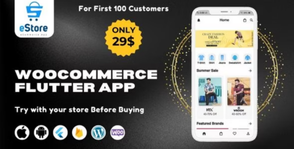 eStore v1.1 从WordPress WooCommerce商店构建适用于Android和iOS的Flutter电子商务移动应用