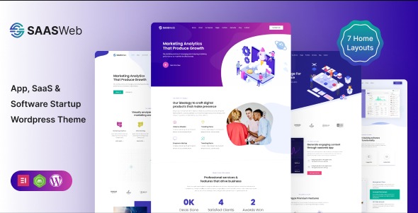 Saasweb v2.9 WordPress主题 - 专为应用和SaaS产品设计