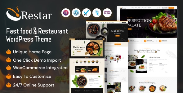 Restar (v1.0.0) 快餐与餐厅WordPress主题 - 快速高效的餐饮网站解决方案