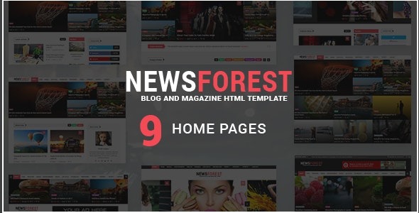 NewsForest v2.0 杂志/博客HTML模板 + RTL - 响应式新闻杂志主题
