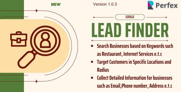 Google Lead Finder module for Perfex CRM v1.0.3 - Perfex CRM的谷歌潜在客户查找模块