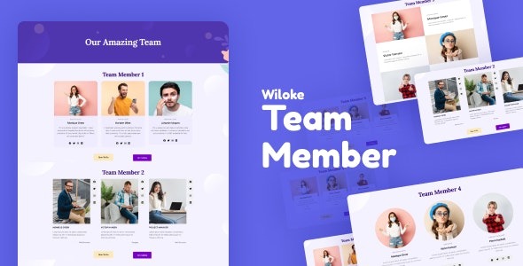 Wiloke Team Member For Elementor v5.8 - Elementor团队成员展示插件