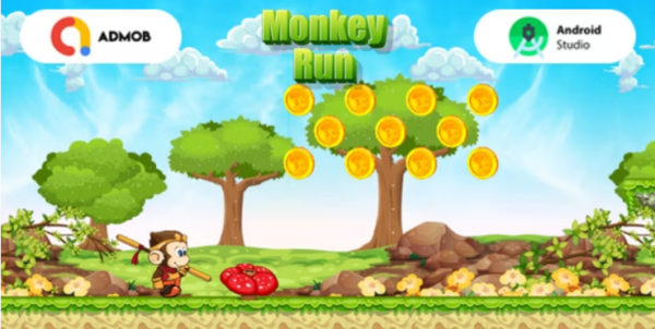 Monkey Run v1.0 - 安卓工作室AdMob多角色奖励视频广告游戏模板