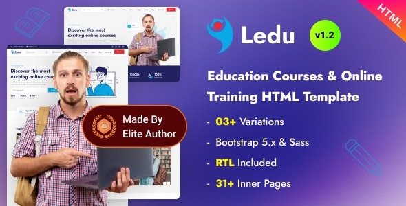Ledu v1.2 教育课程与在线培训 Bootstrap 5 模板 - 专业教育网站设计