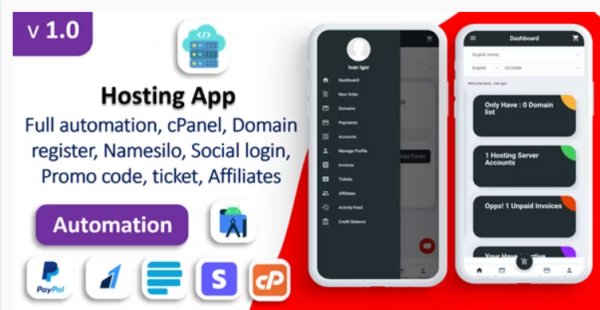 Markhost app v1.0 Web Hosting Billing | 域名 | 主机 | 联盟 | 社交登录 | 支付网关
