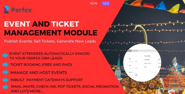Perfex活动管理与票务预订模块Event Management and Ticket Booking Module for Perfex v1.0.2