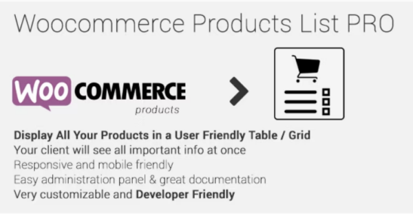 Woocommerce Products List Pro v1.1.29 - 强大的WooCommerce产品列表插件