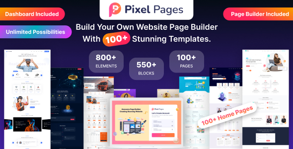 PixelPages (v1.0.7) SAAS应用网站构建器，用于HTML模板