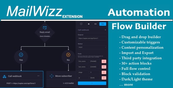 Automation Flow Builder for MailWizz EMA v1.0.2 - MailWizz EMA自动化流程构建工具
