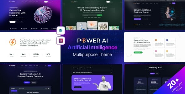 PowerAI v1.0.0 人工智能多功能WordPress主题 - Elementor专用