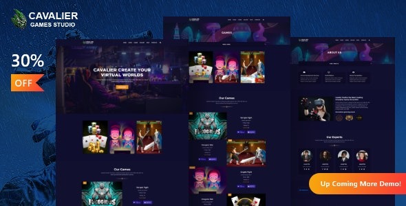 Cavalier (v2.0) Gaming Studio WordPress Theme + RTL - 游戏工作室WordPress主题