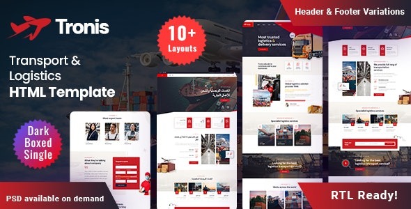 Tronis v1.1 Transport & Logistics HTML - 运输与物流HTML模板
