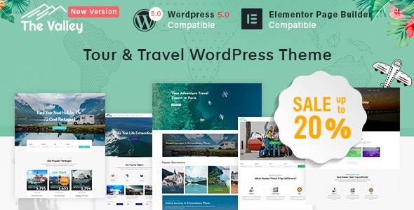 Valley (v2.7.11) 旅游旅行社WordPress主题 - 功能全面的旅行网站解决方案