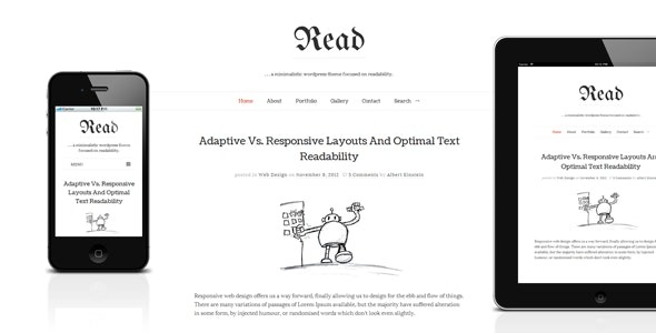 Read WP v4.6.4 极简主义WordPress博客主题 - 响应式设计