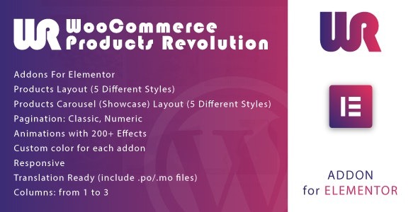 Woocommerce Products Revolution Gallery for Elementor WordPress Plugin v1.0 - Elementor的WooCommerce产品革命画廊插件