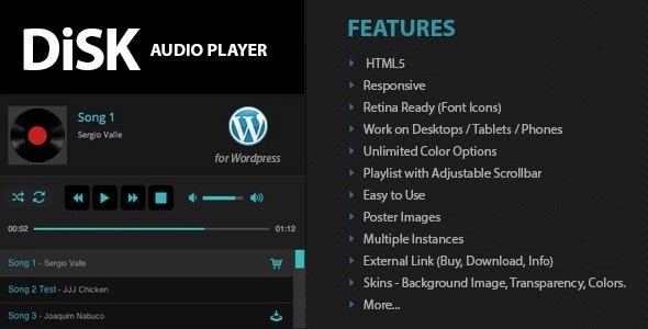 Disk Audio Player For WordPress v2.9 - WordPress磁盘音频播放器插件