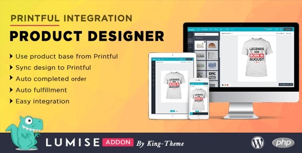 Printful Integration v2.0 Addon for Lumise Product Designer - 为Lumise产品设计师提供的Printful集成插件