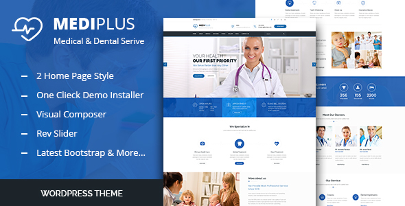 Medi Plus (v2.7) 医疗保健WordPress主题 - 专业健康与医疗网站设计