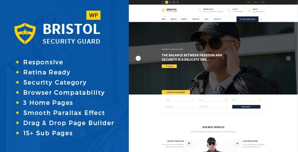 Bristol (v2.5) 安全与安保服务WordPress主题