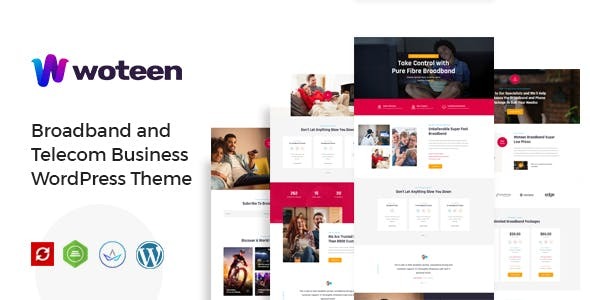 Woteen (v2.7) 宽带和电信业务WordPress主题