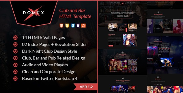 Domex (v1.0) Night Club WordPress Theme - 夜店俱乐部WordPress主题