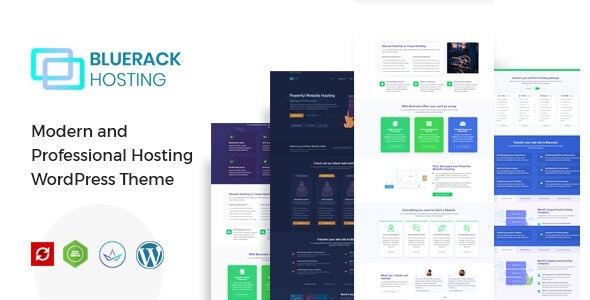 Bluerack (v2.7) 现代托管WordPress主题 - 专业主机服务网站模板