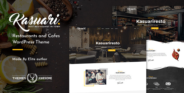 Kasuari (v1.8) 餐厅和咖啡馆 WordPress 主题 - 美食行业网站设计