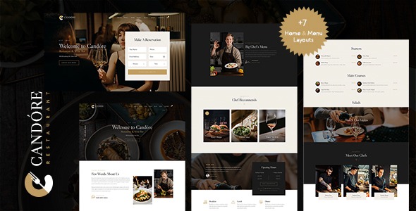 Candore v1.8.7 Elementor 餐厅与酒吧 WordPress 主题 - 专业餐饮网站设计