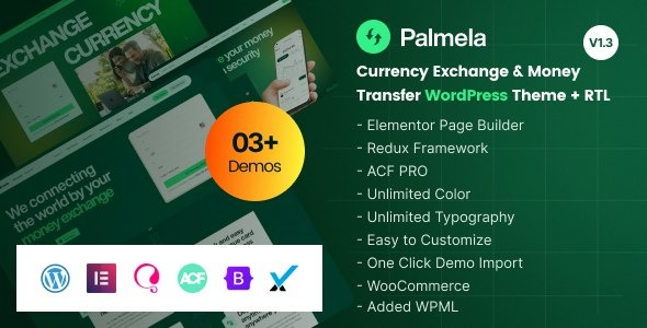 Palmela v1.5 在线银行与资金转账WordPress主题