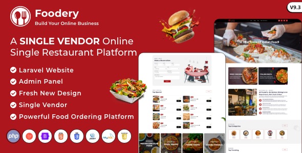 Foodefy v9.3 单餐厅在线订餐Laravel网站平台 - 高效餐厅订餐解决方案