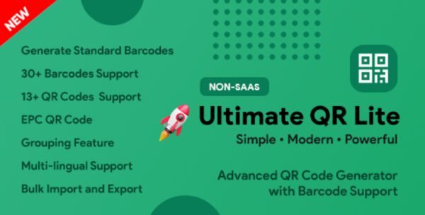 UltimateQR Lite v1.0 QR Code + Barcode Generator - 终极QR Lite二维码条形码生成器