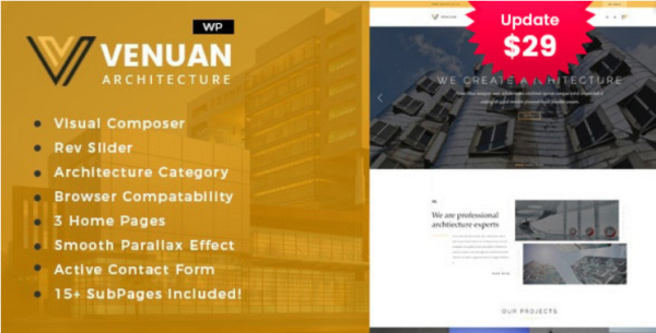 Venuan v1.9 Architecture Design WordPress Theme - 建筑与设计专业WordPress主题