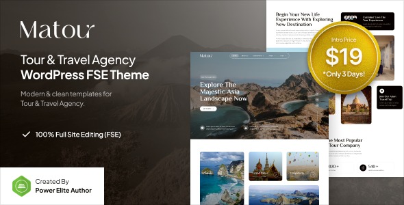 Matour v1.0 Tour & Travel Agency FSE WordPress Theme - 旅游与旅行社全站编辑WordPress主题