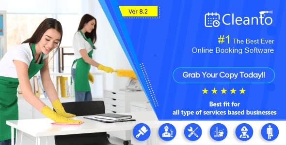 Cleanto (v8.4) 清洁和维护业务预约预订软件